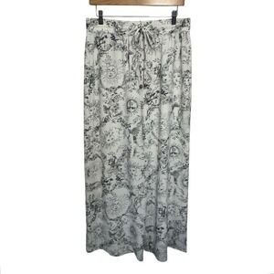 Rachel Roy Celestial Sun Moon Print Wide Leg Pants Womens L Drawstring Waist